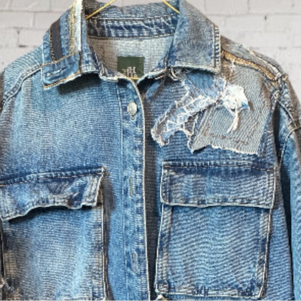 Custom Added Patchwork Denim Jacket - image 4